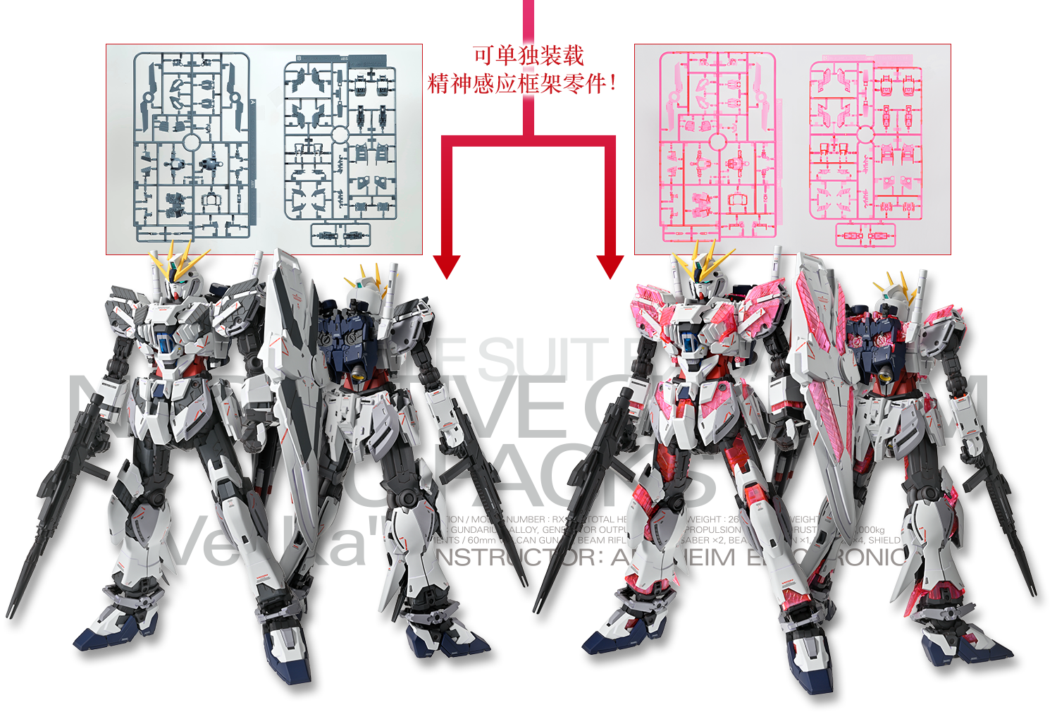 2種のランナーを選択して組付け